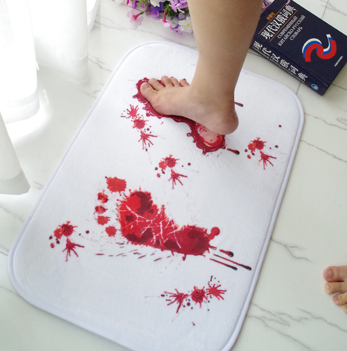 Scary color-changing bath mat for horror-themed bathroom decor