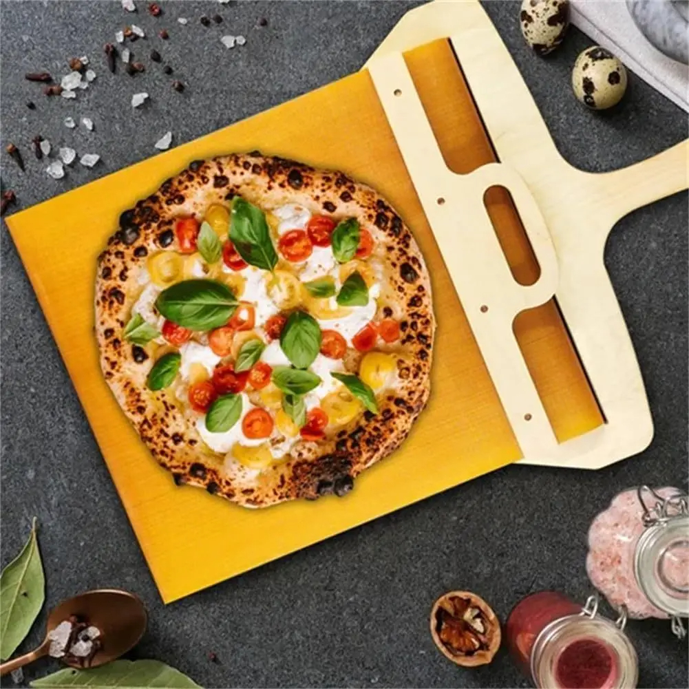 Easy-to-clean handy pizza baking tray shown with cooked pizza